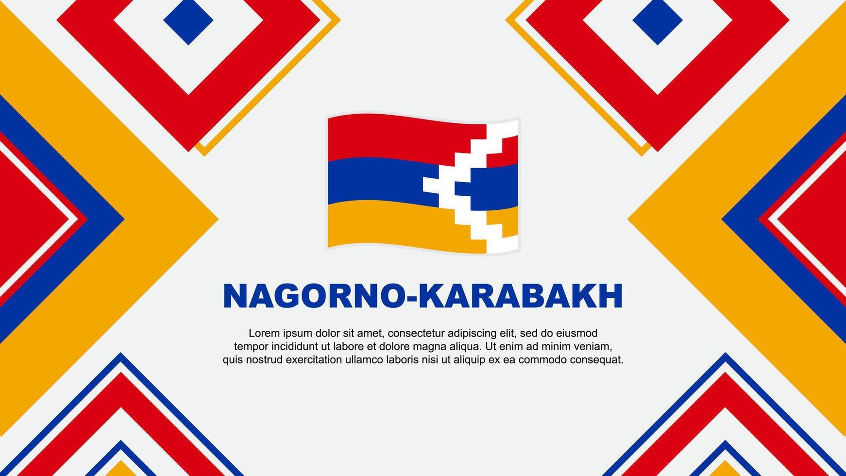 Nagorno Karabach Flagge abstrakt Hintergrund Design Vorlage. Nagorno Karabach Unabhängigkeit Tag Banner Hintergrund Vektor Illustration. Nagorno Karabach Unabhängigkeit Tag