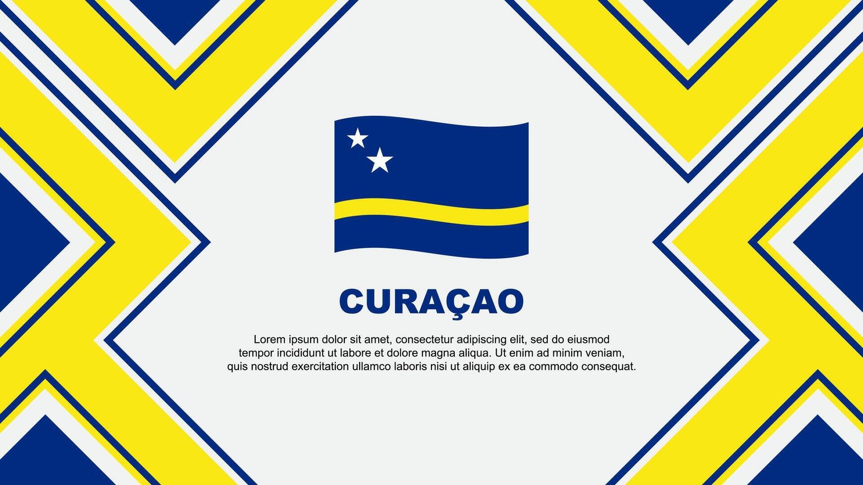 Curacao Flagge abstrakt Hintergrund Design Vorlage. Curacao Unabhängigkeit Tag Banner Hintergrund Vektor Illustration. Curacao Vektor