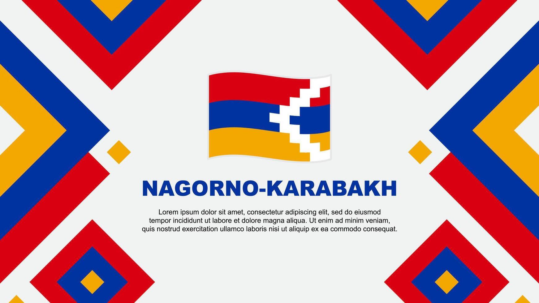 Nagorno Karabach Flagge abstrakt Hintergrund Design Vorlage. Nagorno Karabach Unabhängigkeit Tag Banner Hintergrund Vektor Illustration. Nagorno Karabach Vorlage