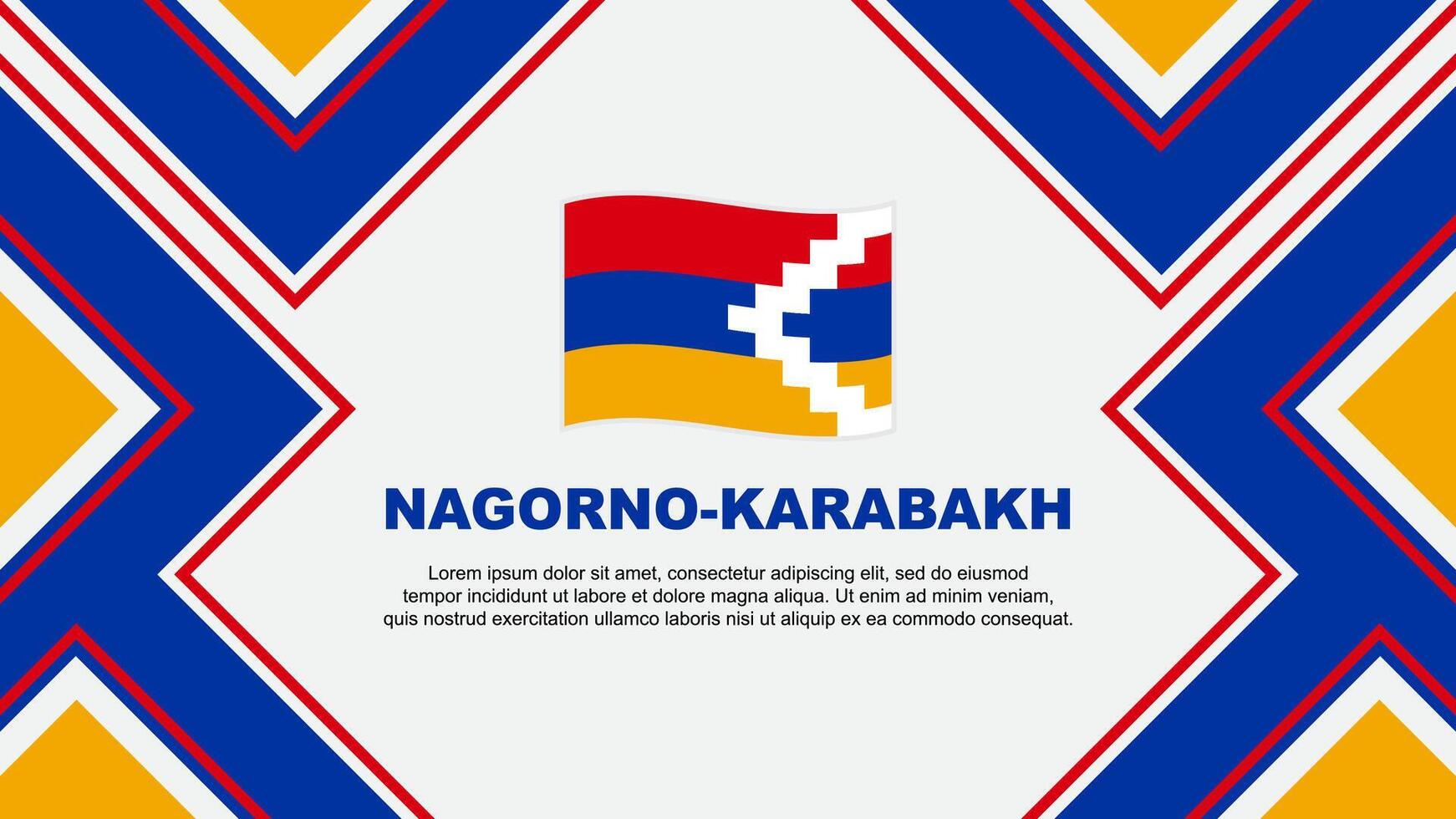 Nagorno Karabach Flagge abstrakt Hintergrund Design Vorlage. Nagorno Karabach Unabhängigkeit Tag Banner Hintergrund Vektor Illustration. Nagorno Karabach Vektor