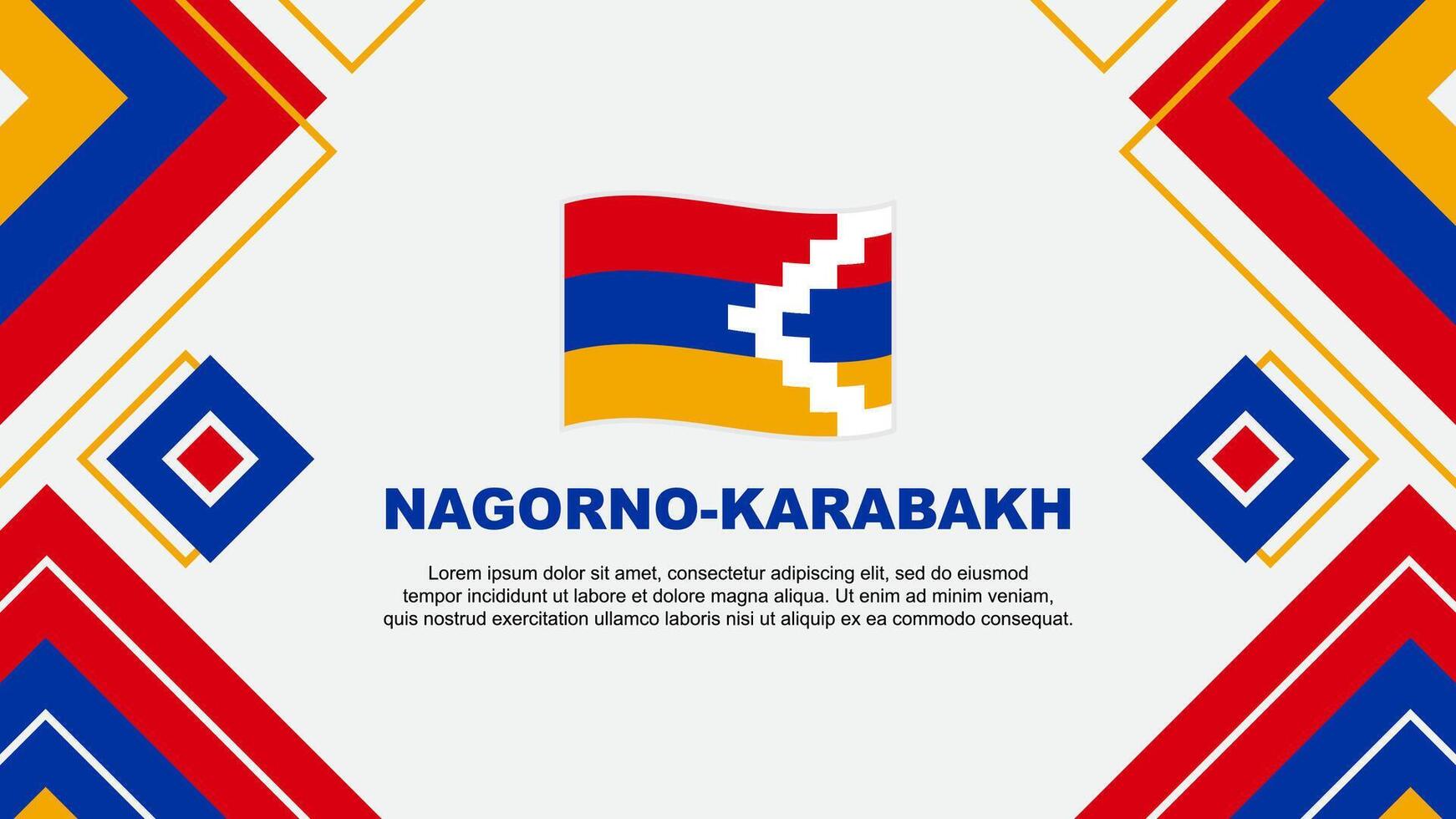 Nagorno Karabach Flagge abstrakt Hintergrund Design Vorlage. Nagorno Karabach Unabhängigkeit Tag Banner Hintergrund Vektor Illustration. Nagorno Karabach Hintergrund