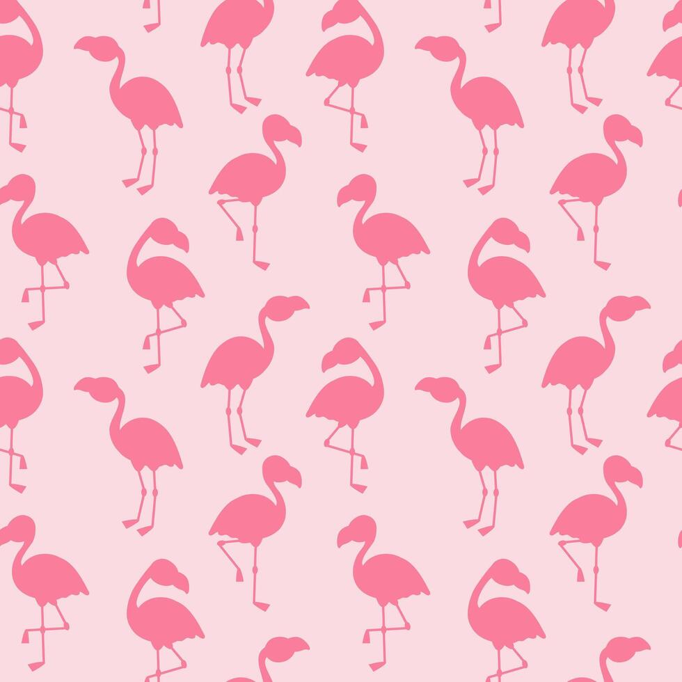 rosa flamingo silhuett sömlös mönster för tyg, omslag papper, skriva ut, dekor. vektor illustration