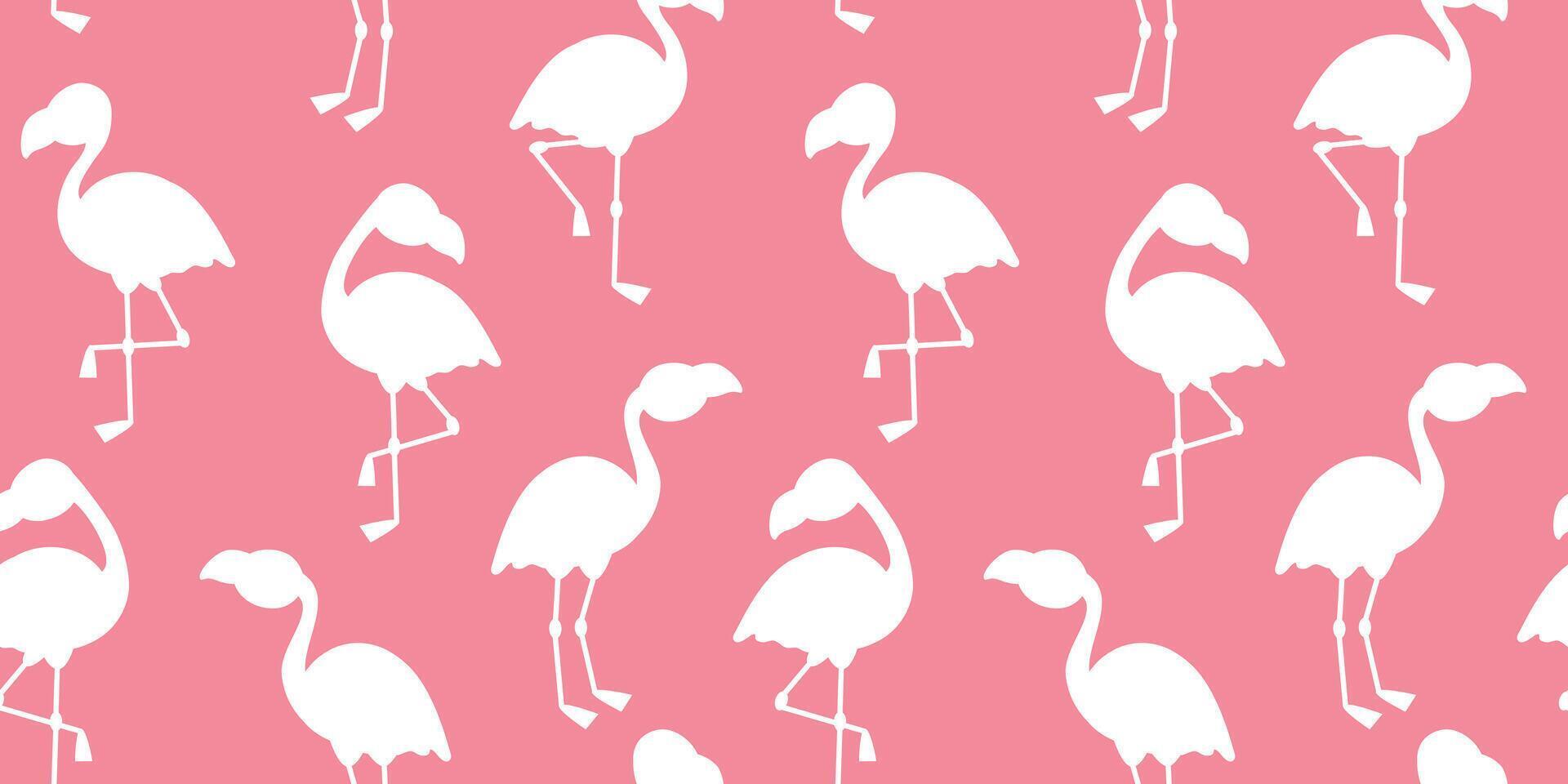 vit flamingo silhuett på rosa bakgrund sömlös mönster för tyg, omslag papper, skriva ut, dekor. vektor illustration