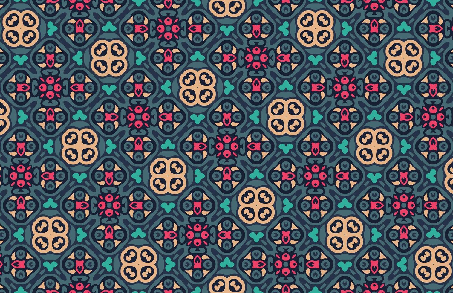 färgrik blommig textil- mönster design vektor