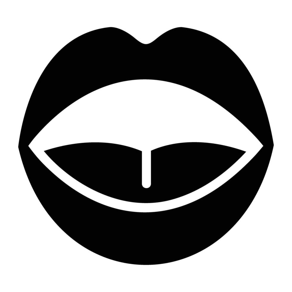 Mund Glyphe Symbol Hintergrund Weiß vektor