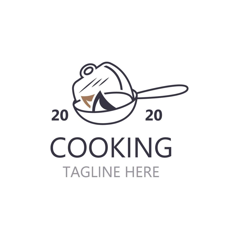 Kochen Logo Design. Symbol oder Symbol Inspiration einfach Linie zum Restaurant Geschäft vektor