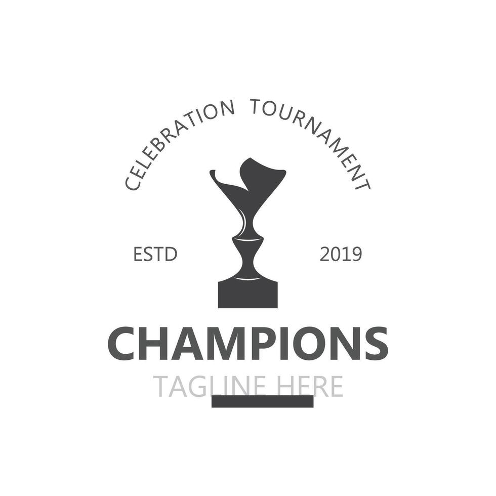 Trophäe Logo Gewinner, Sport Turnier Meisterschaft Tasse Design. minimalistisch Emblem Sport, Verein Geschäft einfach Symbol vektor