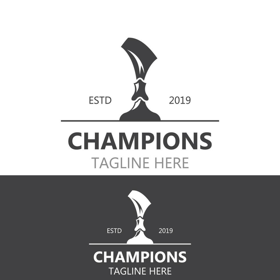 Trophäe Logo Gewinner, Sport Turnier Meisterschaft Tasse Design. minimalistisch Emblem Sport, Verein Geschäft einfach Symbol vektor