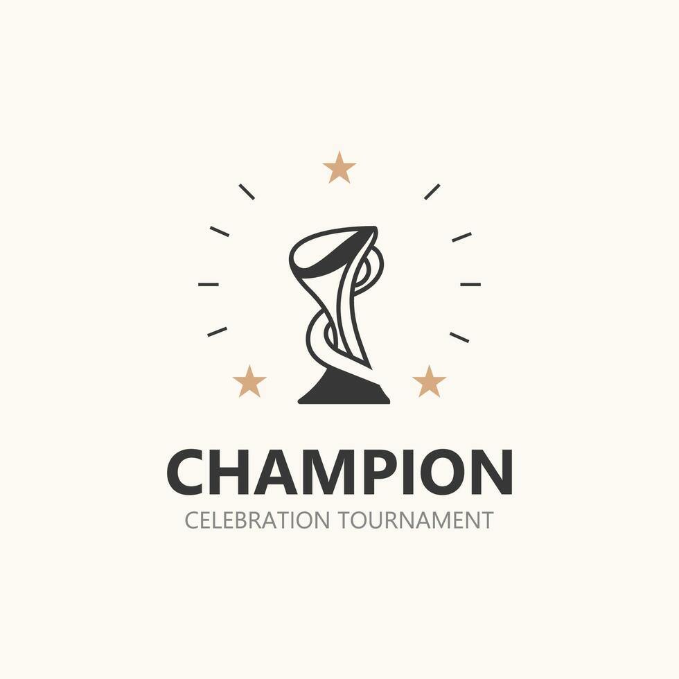 modern trofén linje konst logotyp vinnare och mästerskap kopp design, minimalistisk enkel element vektor
