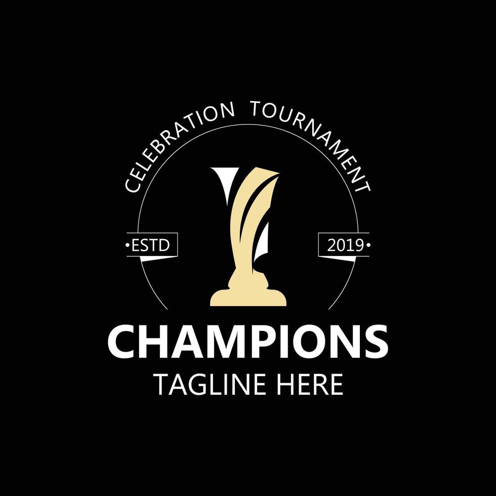Trophäe Logo Gewinner, Sport Turnier Meisterschaft Tasse Design. minimalistisch Emblem Sport, Verein Geschäft einfach Symbol vektor