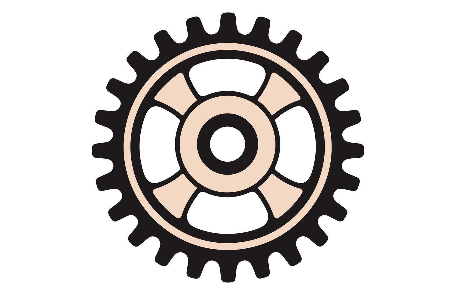 Ausrüstung Rad Symbol Satz. Ausrüstung Rad Vektor Illustration.