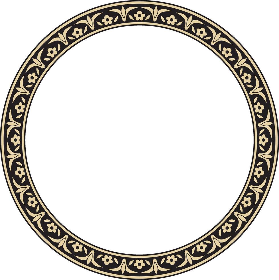 Vektor golden und schwarz runden Türkisch Ornament. endlos Ottomane National Grenze, Rahmen