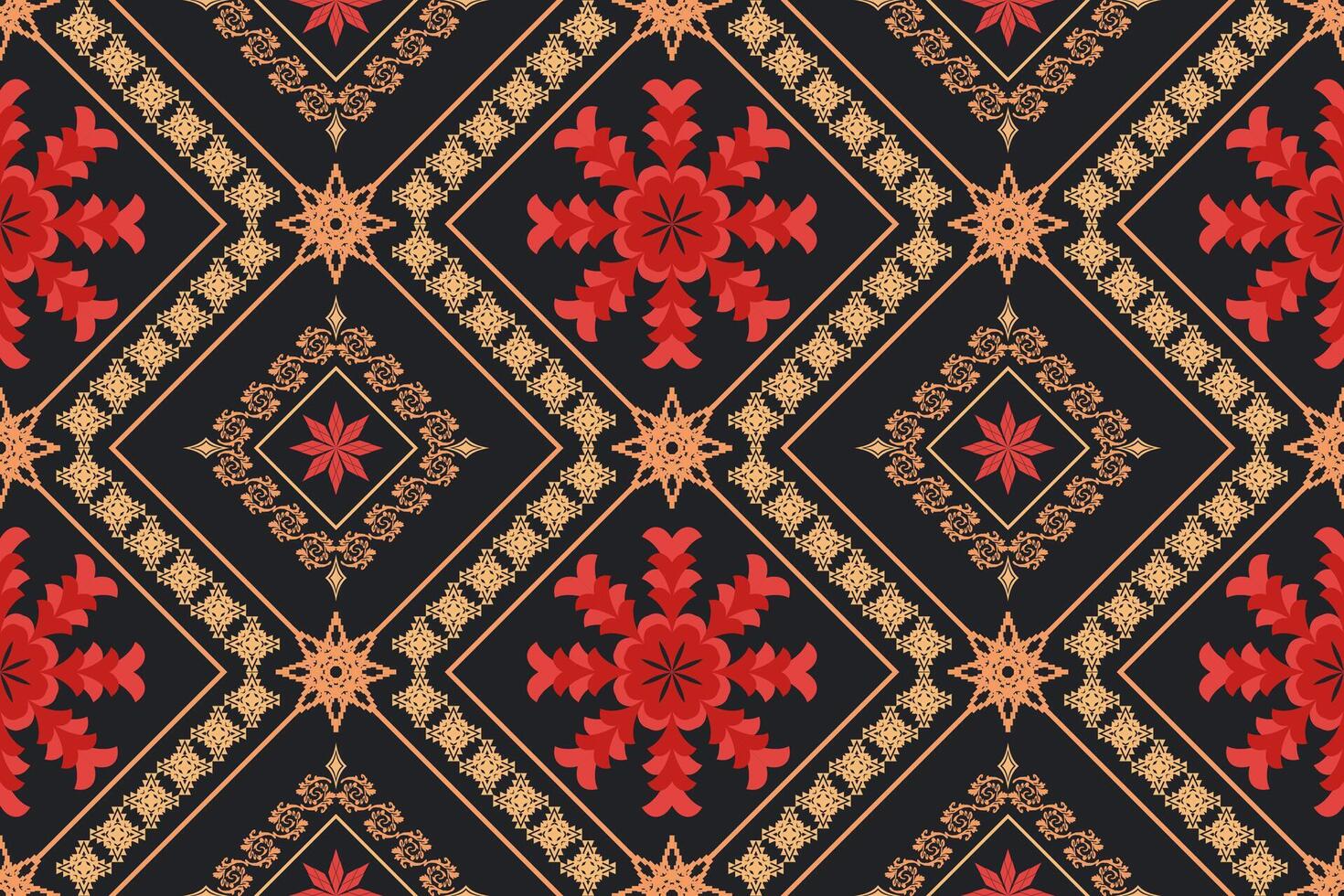 ethnisch Zahl aztekisch Stickerei Stil.geometrisch Ikat orientalisch traditionell Kunst Musterdesign zum ethnisch Hintergrund, Hintergrund, Mode, Kleidung, Verpackung, Stoff, Element, Sarong, Grafik, Vektor Illustration.