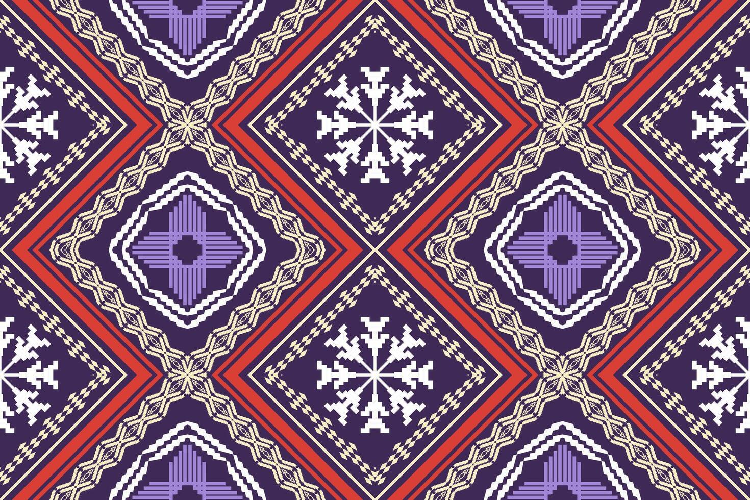 ethnisch Zahl aztekisch Stickerei Stil.geometrisch Ikat orientalisch traditionell Kunst Musterdesign zum ethnisch Hintergrund, Hintergrund, Mode, Kleidung, Verpackung, Stoff, Element, Sarong, Grafik, Vektor Illustration.