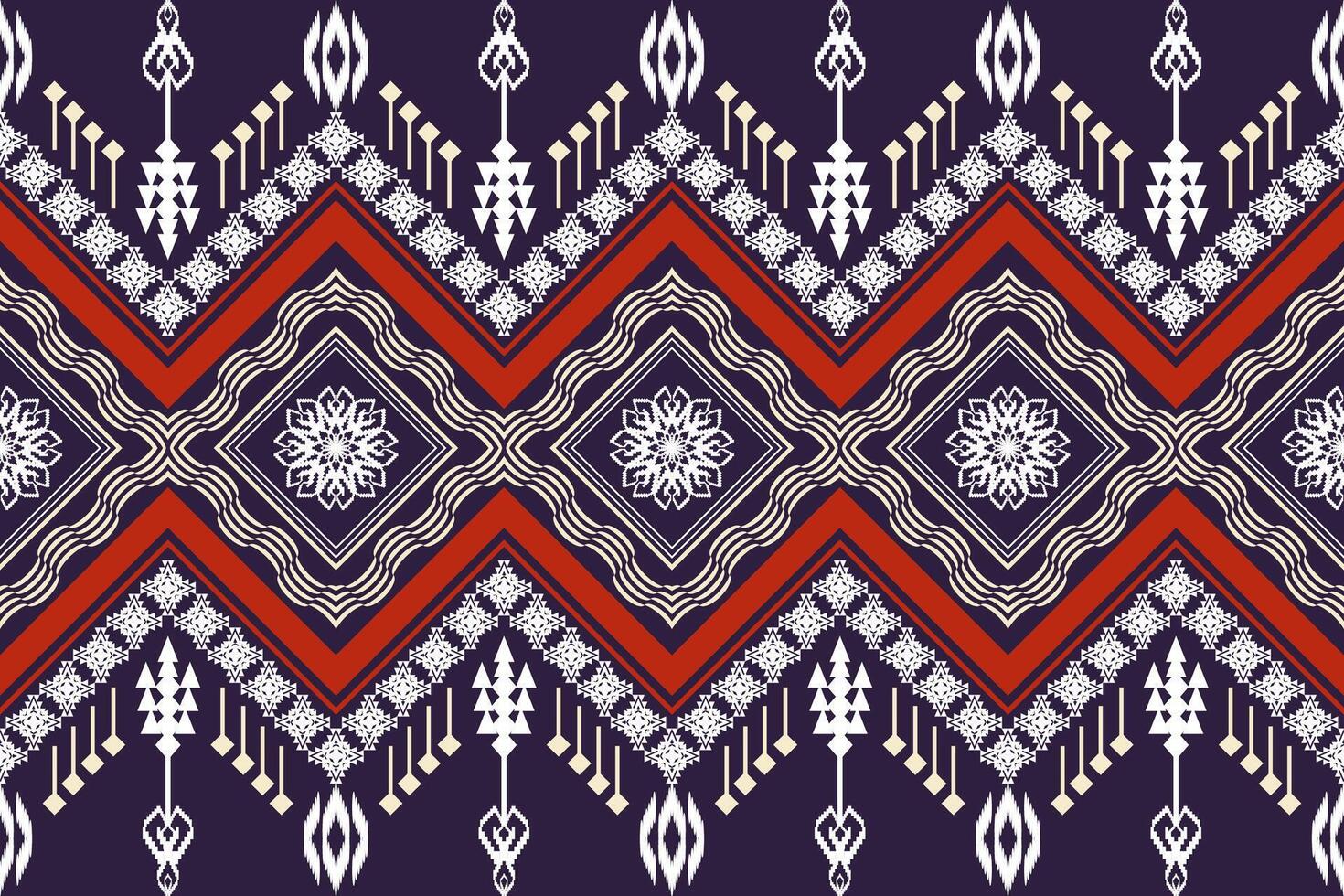 ethnisch Zahl aztekisch Stickerei Stil.geometrisch Ikat orientalisch traditionell Kunst Musterdesign zum ethnisch Hintergrund, Hintergrund, Mode, Kleidung, Verpackung, Stoff, Element, Sarong, Grafik, Vektor Illustration.