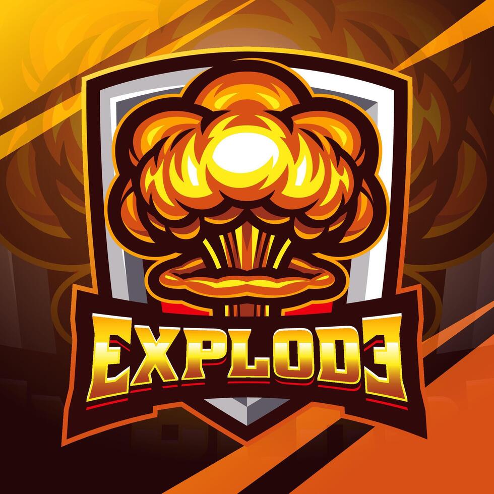 explodieren Esport Maskottchen Logo Design vektor