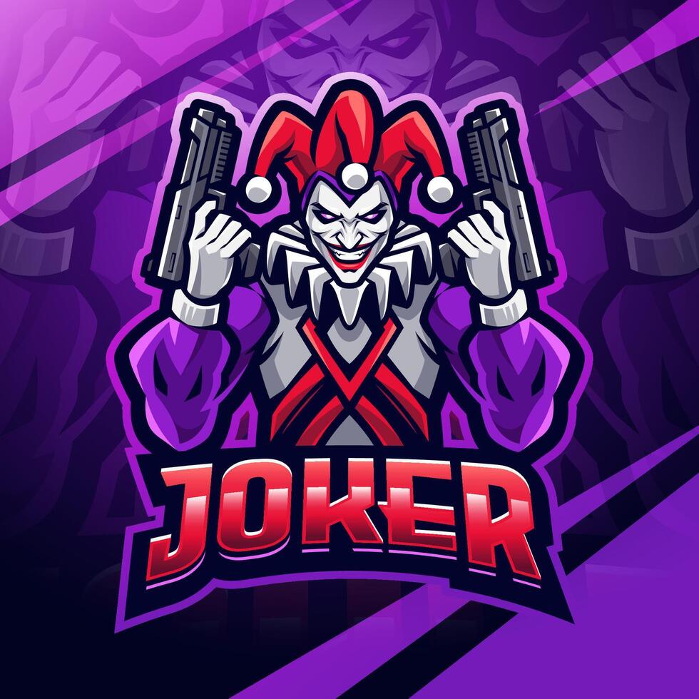 Joker-Esport-Maskottchen-Logo-Design vektor