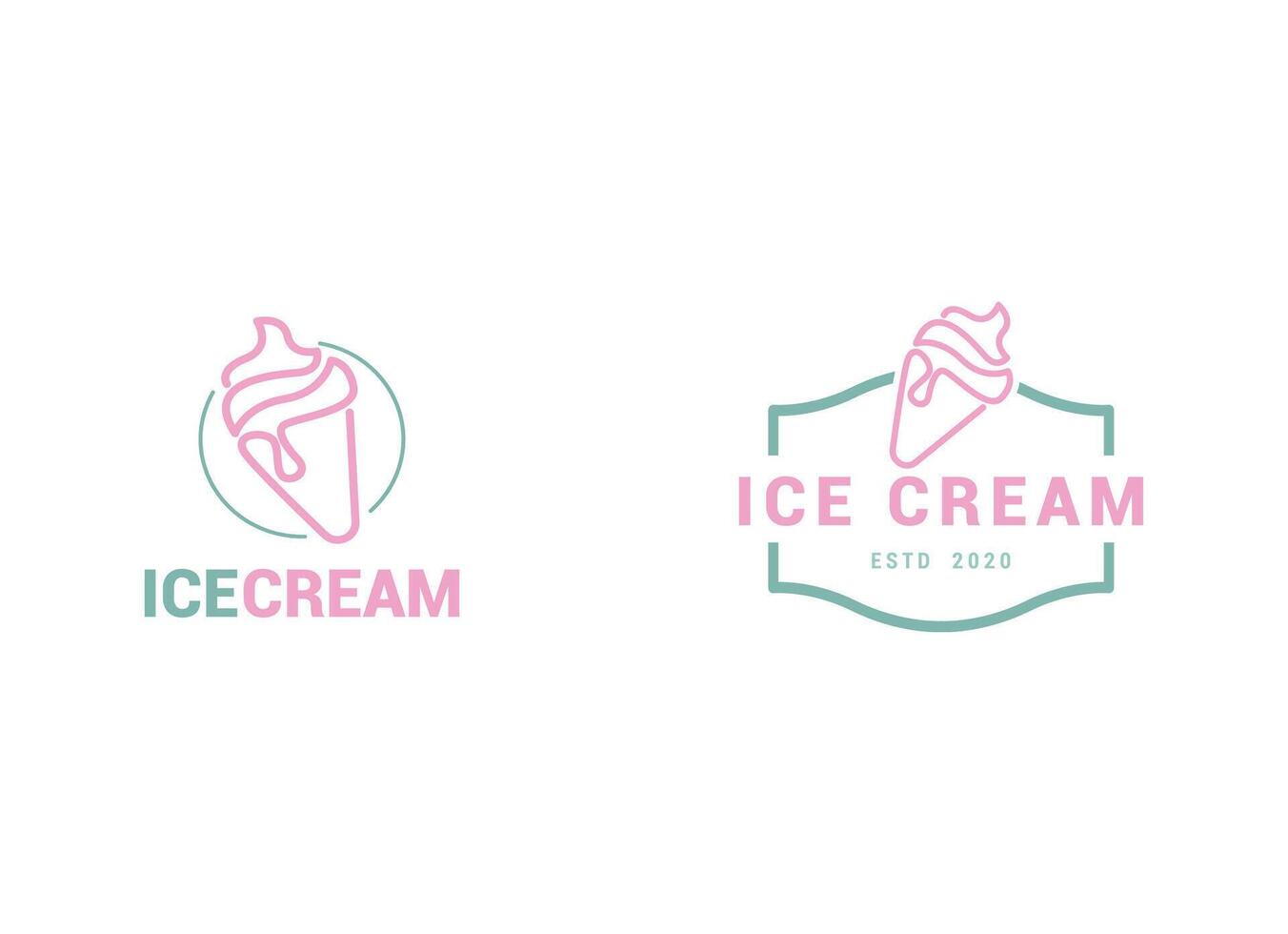 Prämie Eis Sahne Illustration Logo Design vektor