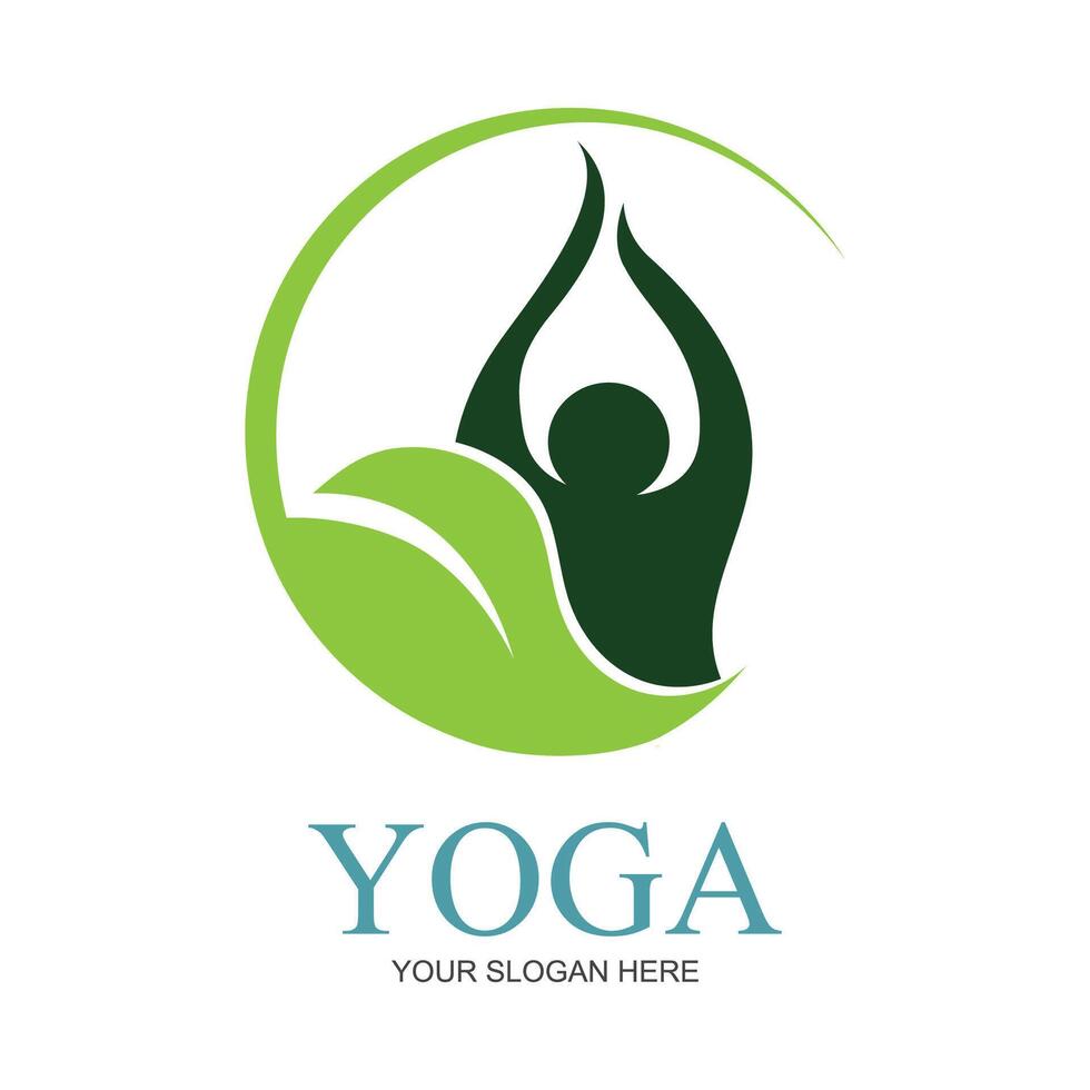 Illustration Vektor Grafik von Yoga Logo und Symbol perfekt zum Geschäft Marken, Heilbäder, Fitness, Gesundheit, usw