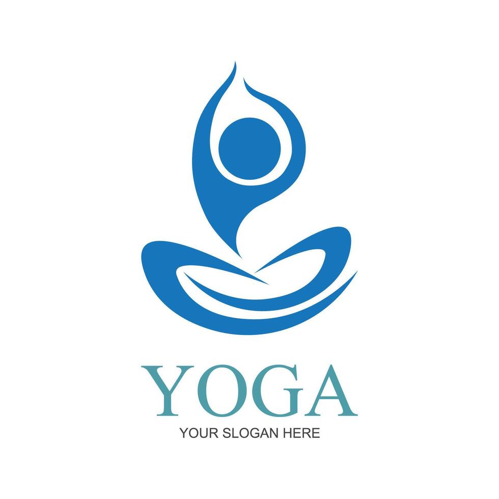 Illustration Vektor Grafik von Yoga Logo und Symbol perfekt zum Geschäft Marken, Heilbäder, Fitness, Gesundheit, usw