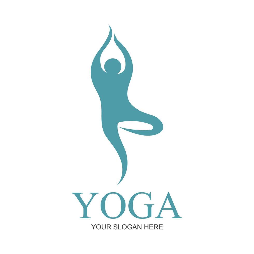 Illustration Vektor Grafik von Yoga Logo und Symbol perfekt zum Geschäft Marken, Heilbäder, Fitness, Gesundheit, usw