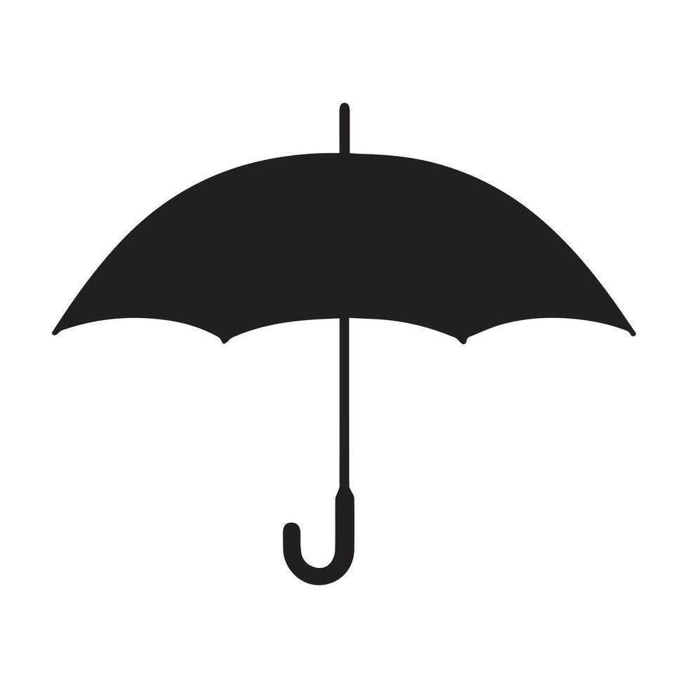 paraply ikon. svart silhuett på vit bakgrund. vektor illustration.