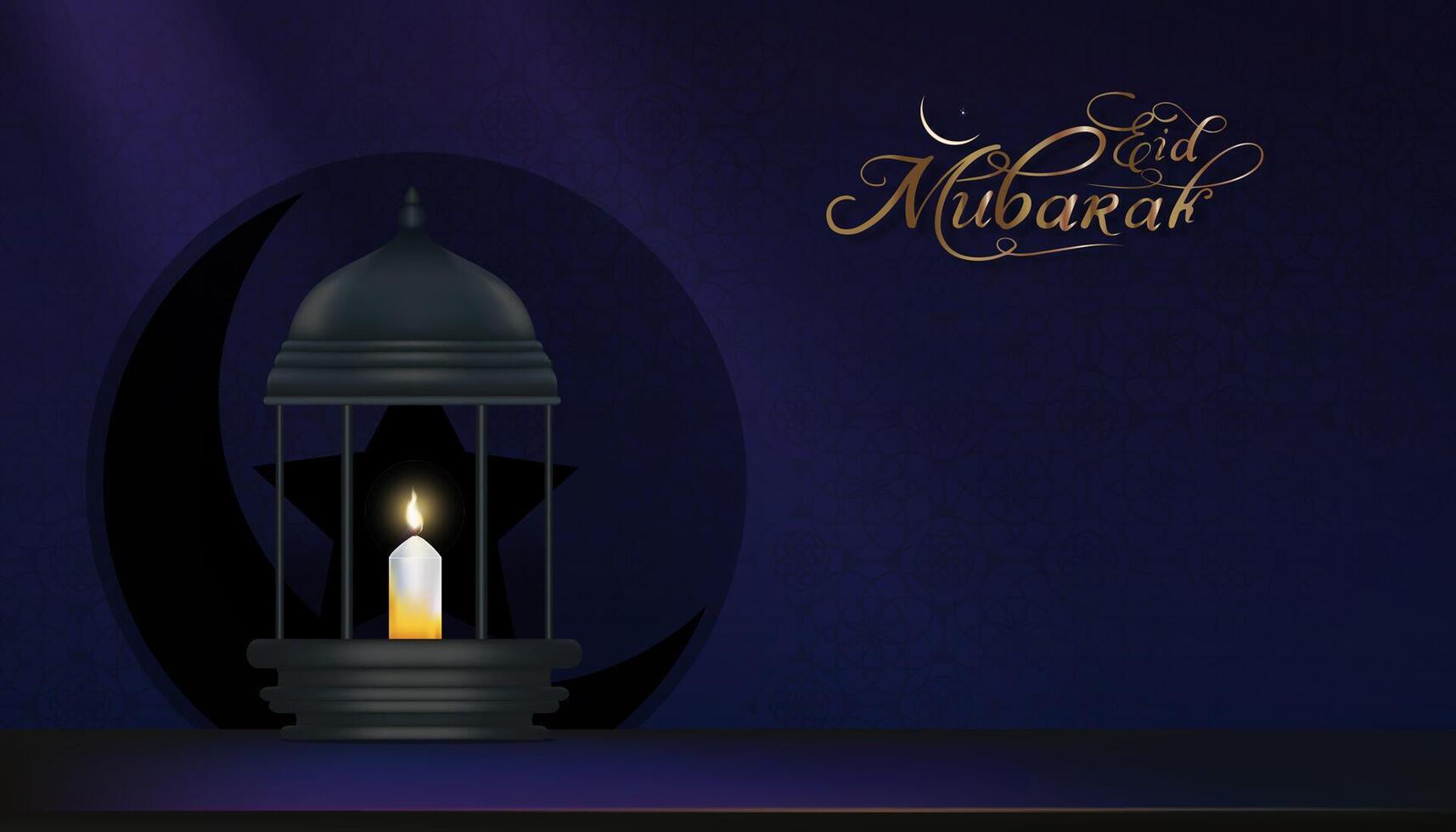 Ramadan Hintergrund, traditionell islamisch Laterne mit Halbmond Mond auf lila Wand, Vektor Religion von Muslim symbolisch, eid al fitr, ramadan kareem, eid al adha, eid Mubarak, neu Jahr Muharram