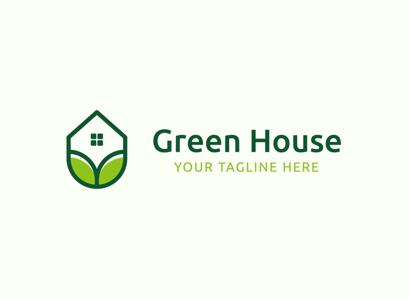 grön hus modern logotyp begrepp vektor illustration