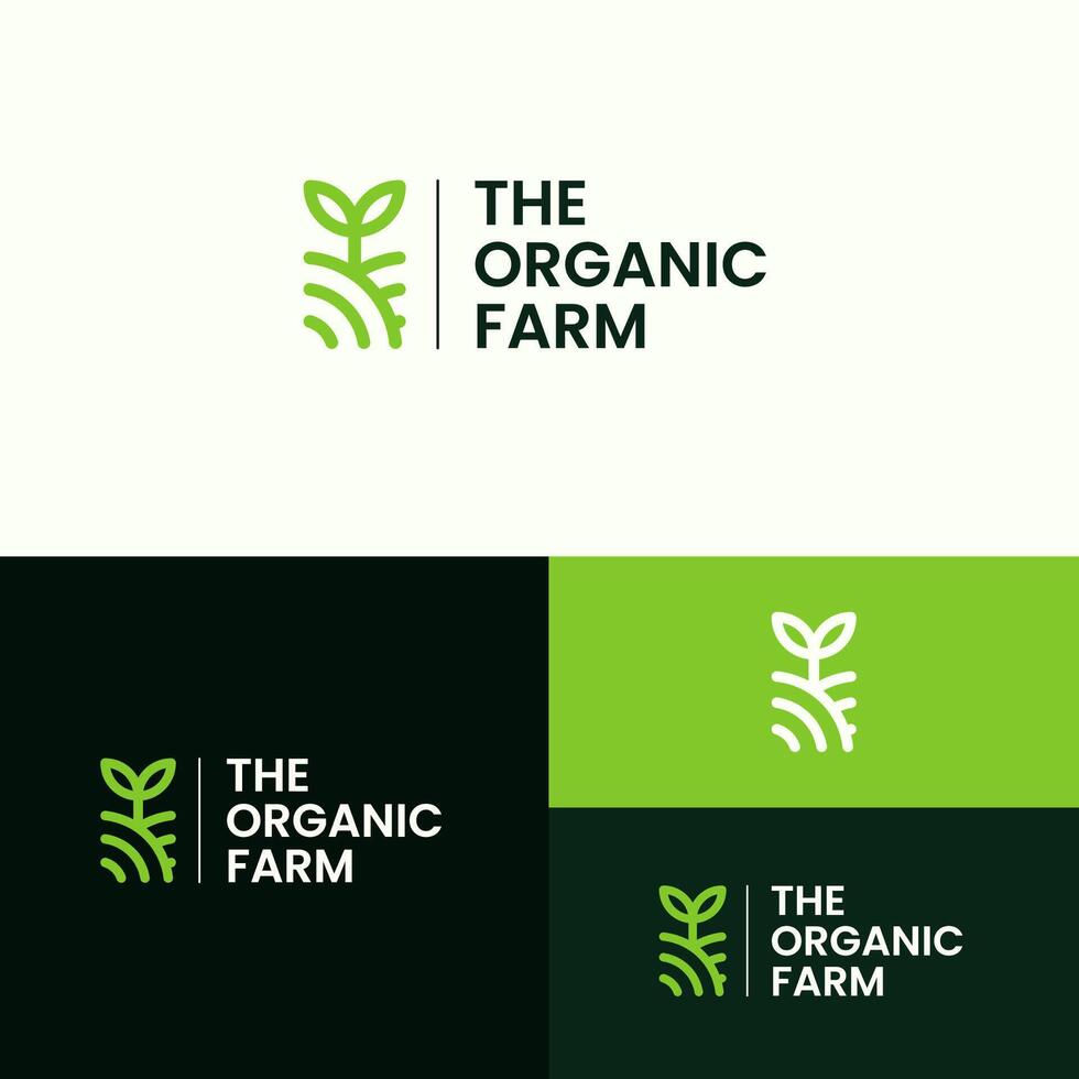 organisch Bauernhof modern Logo Konzept Vektor Illustration