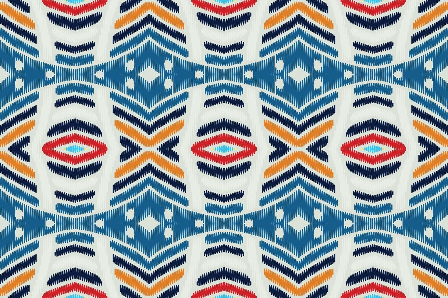 stoff ikat nahtloses muster geometrischer ethnischer traditioneller stickerei style.design für hintergrund, teppich, matte, sarong, kleidung, vektorillustration. vektor