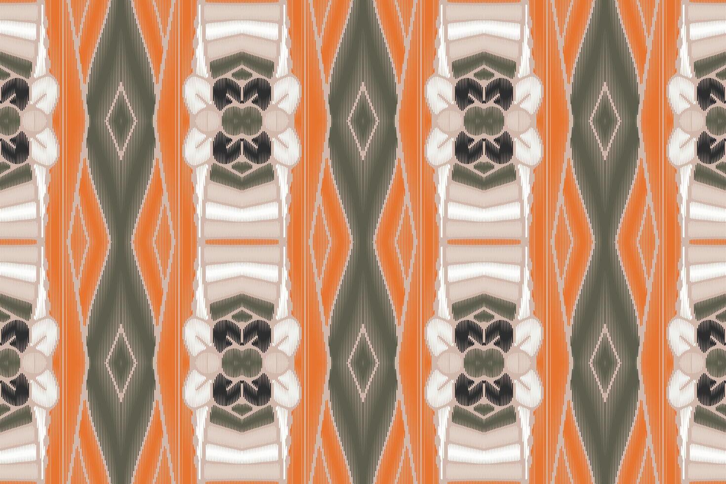 stoff ikat nahtloses muster geometrischer ethnischer traditioneller stickerei style.design für hintergrund, teppich, matte, sarong, kleidung, vektorillustration. vektor