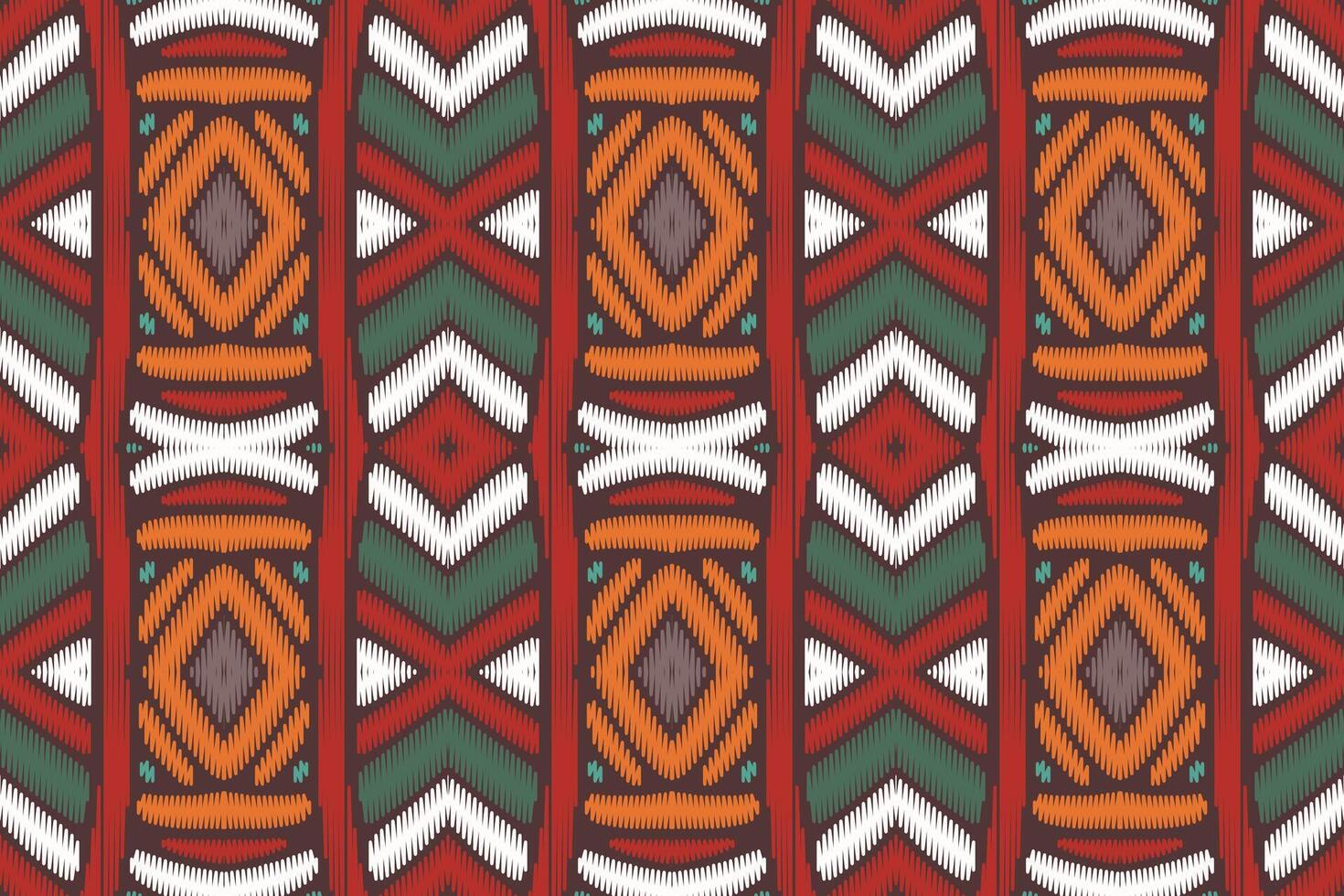 stoff ikat nahtloses muster geometrischer ethnischer traditioneller stickerei style.design für hintergrund, teppich, matte, sarong, kleidung, vektorillustration. vektor