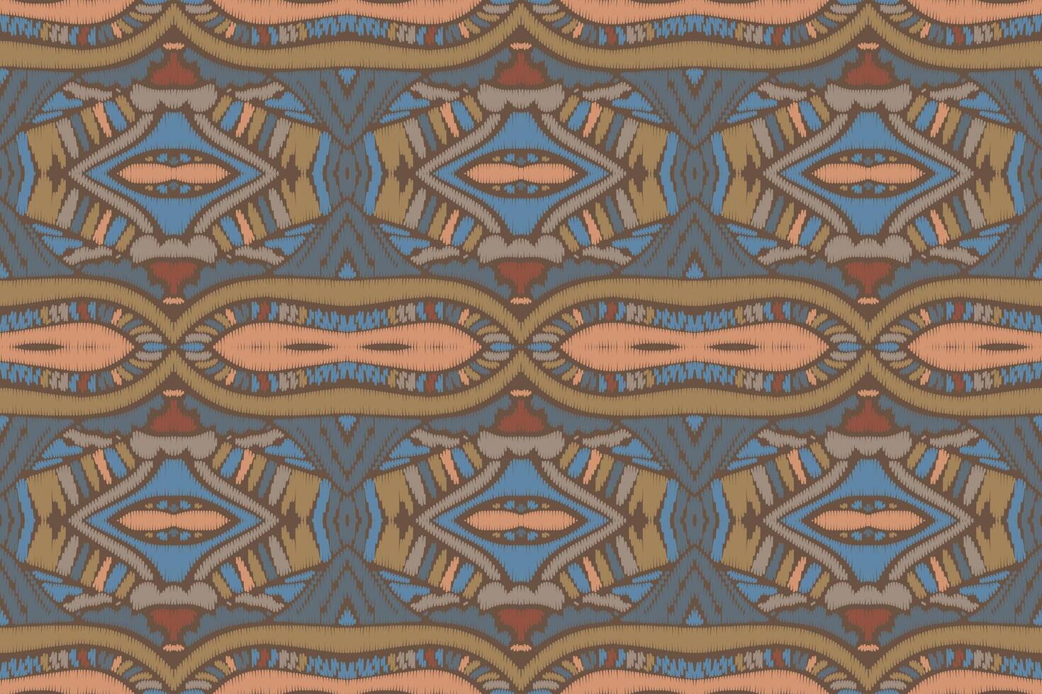 stoff ikat nahtloses muster geometrischer ethnischer traditioneller stickerei style.design für hintergrund, teppich, matte, sarong, kleidung, vektorillustration. vektor