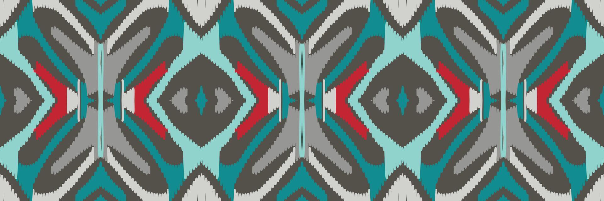 ikat abstraktes geometrisches ethnisches musterdesign der stickerei. aztekischer Stoff Teppich Mandala Ornament Chevron Textildekoration Tapete. tribal boho einheimischer ethnischer türkei traditioneller vektorhintergrund vektor