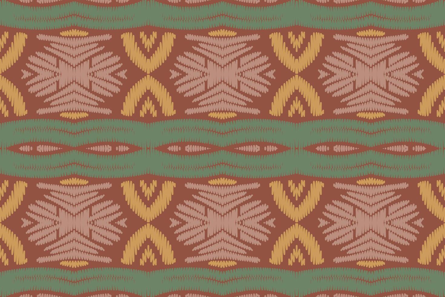 ethnisches ikat-nahtloses muster im stammes-. Design für Hintergrund, Tapete, Vektorillustration, Stoff, Kleidung, Teppich, Textil, Batik, Stickerei. vektor