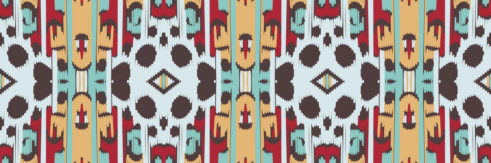 abstrakt etnisk mönsterkonst. ikat seamless mönster i tribal. design för bakgrund, tapeter, vektorillustration, tyg, kläder, matta, broderi. vektor