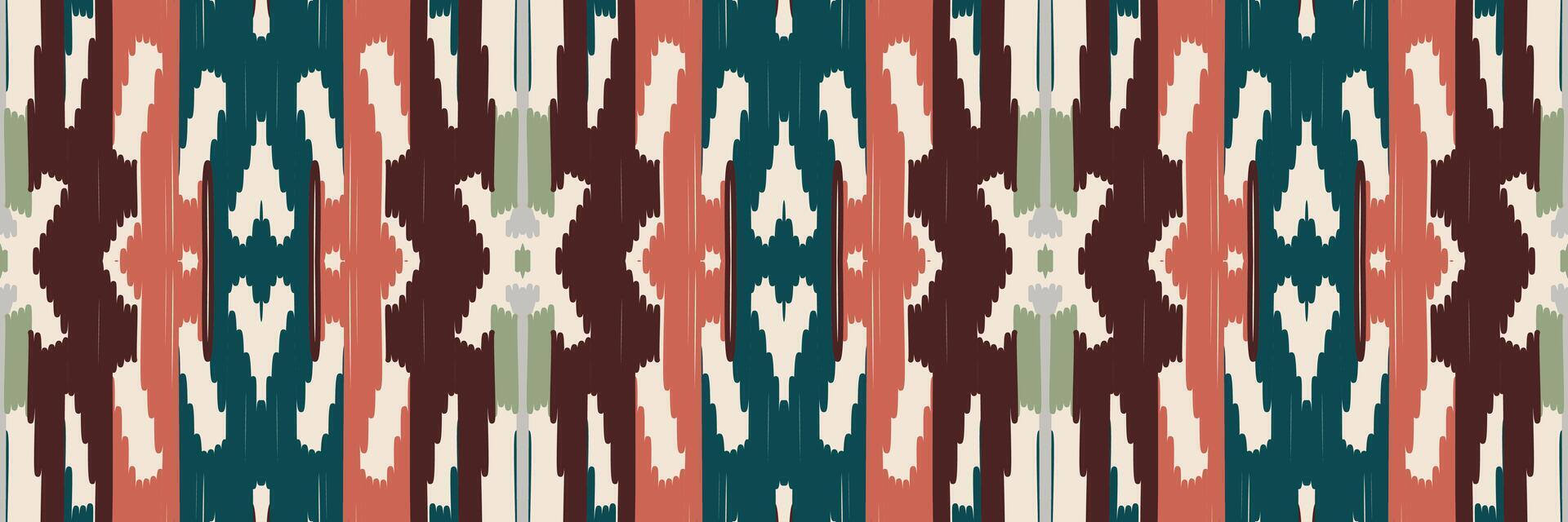 etniska ikat sömlösa mönster i tribal. design för bakgrund, tapeter, vektorillustration, tyg, kläder, matta, textil, batik, broderi. vektor