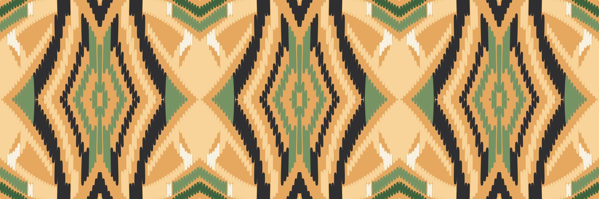 ikat abstraktes geometrisches ethnisches musterdesign der stickerei. aztekischer Stoff Teppich Mandala Ornament Chevron Textildekoration Tapete. tribal boho einheimischer ethnischer türkei traditioneller vektorhintergrund vektor