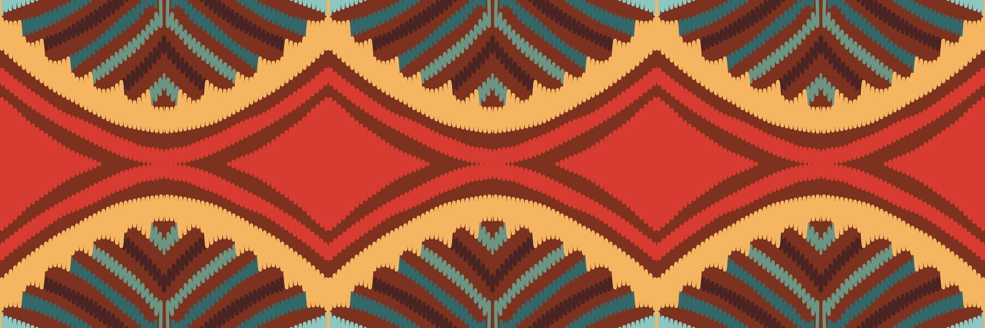 abstrakte ethnische Musterkunst. ikat nahtloses muster im stammes-. Design für Hintergrund, Tapete, Vektorillustration, Stoff, Kleidung, Teppich, Stickerei. vektor