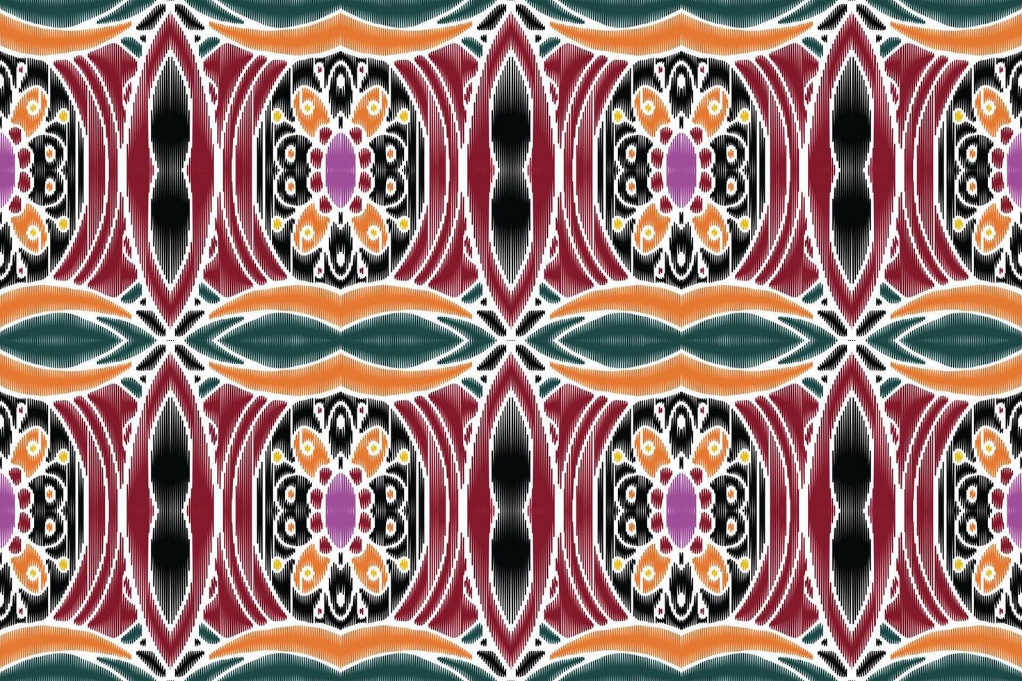 stoff ikat nahtloses muster geometrischer ethnischer traditioneller stickerei style.design für hintergrund, teppich, matte, sarong, kleidung, vektorillustration. vektor