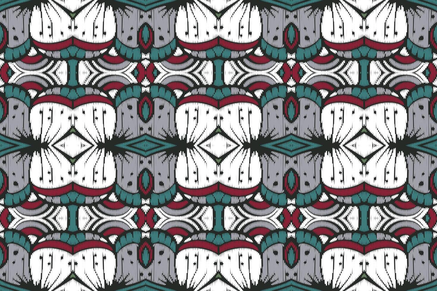 stoff ikat nahtloses muster geometrischer ethnischer traditioneller stickerei style.design für hintergrund, teppich, matte, sarong, kleidung, vektorillustration. vektor