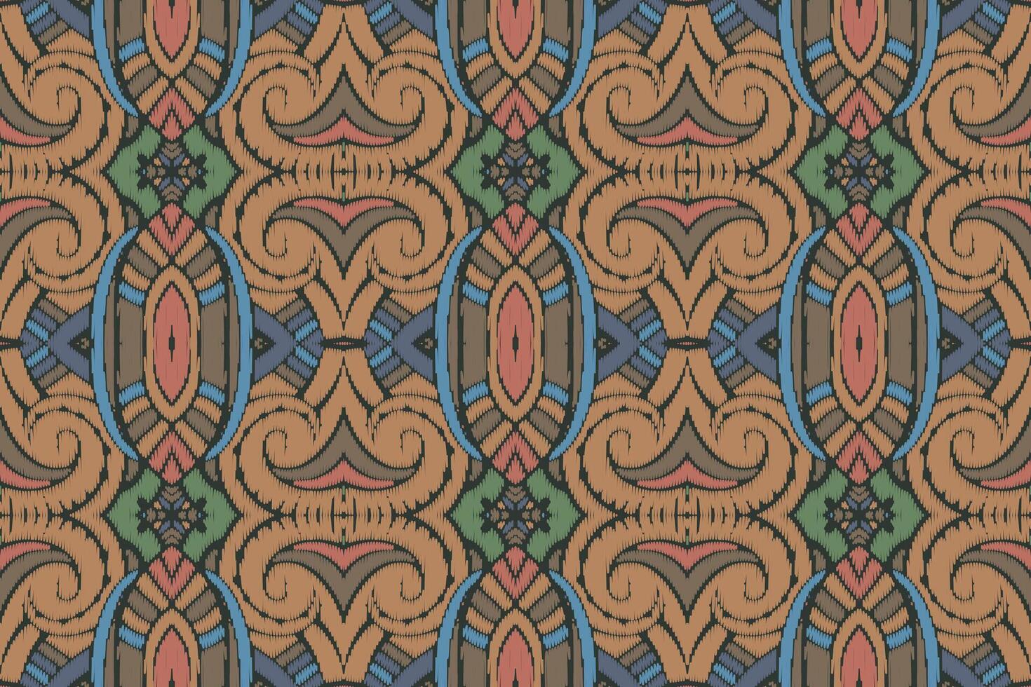 stoff ikat nahtloses muster geometrischer ethnischer traditioneller stickerei style.design für hintergrund, teppich, matte, sarong, kleidung, vektorillustration. vektor