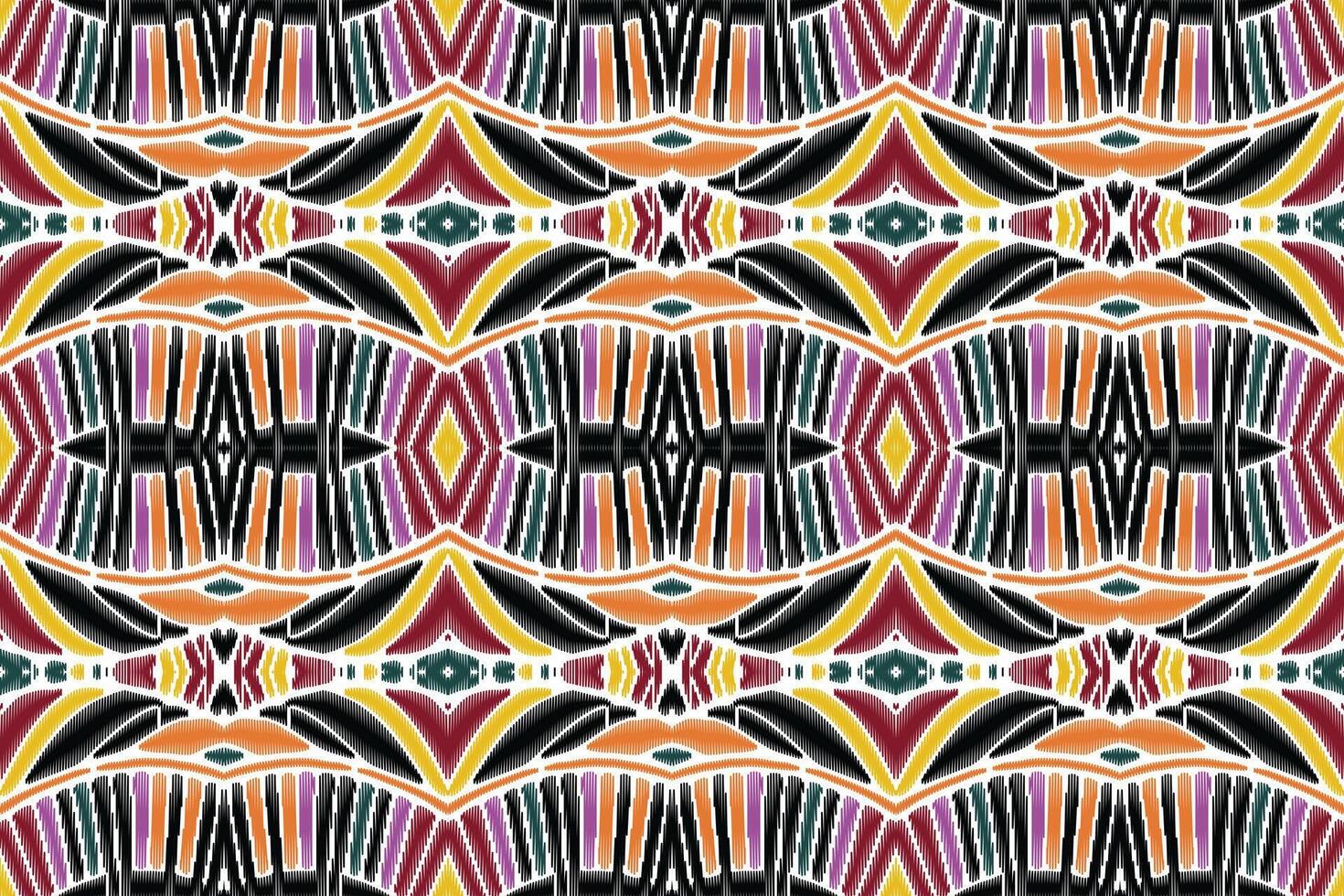 stoff ikat nahtloses muster geometrischer ethnischer traditioneller stickerei style.design für hintergrund, teppich, matte, sarong, kleidung, vektorillustration. vektor