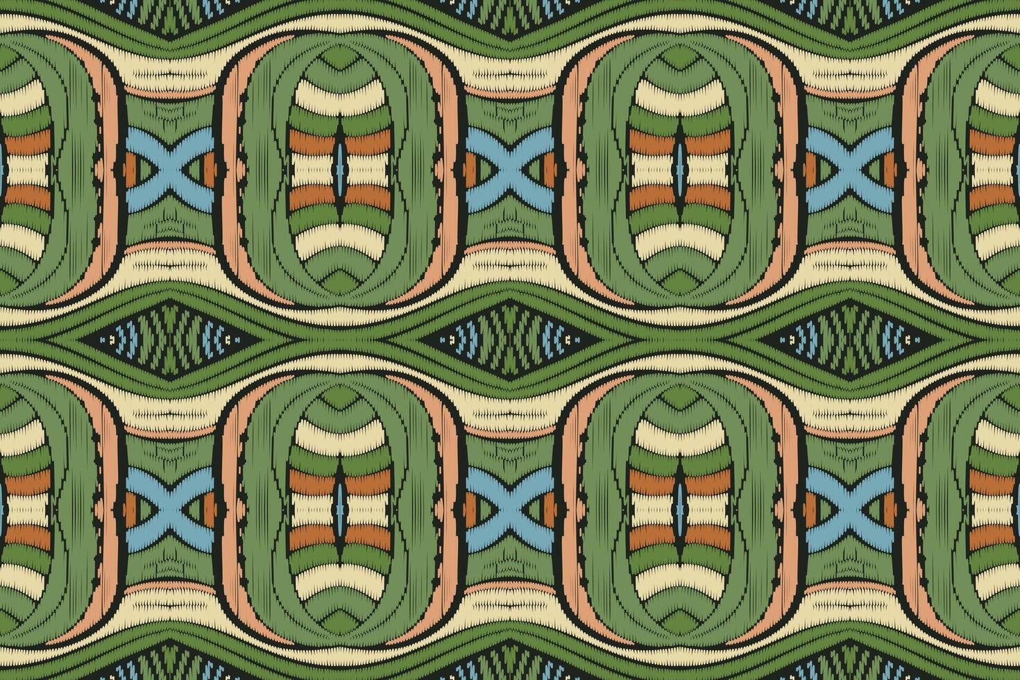 stoff ikat nahtloses muster geometrischer ethnischer traditioneller stickerei style.design für hintergrund, teppich, matte, sarong, kleidung, vektorillustration. vektor