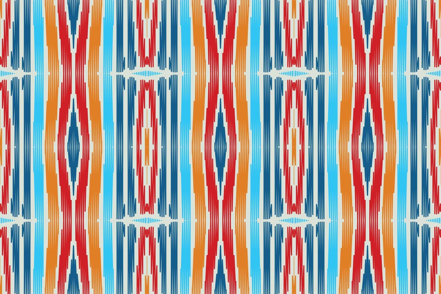 stoff ikat nahtloses muster geometrischer ethnischer traditioneller stickerei style.design für hintergrund, teppich, matte, sarong, kleidung, vektorillustration. vektor