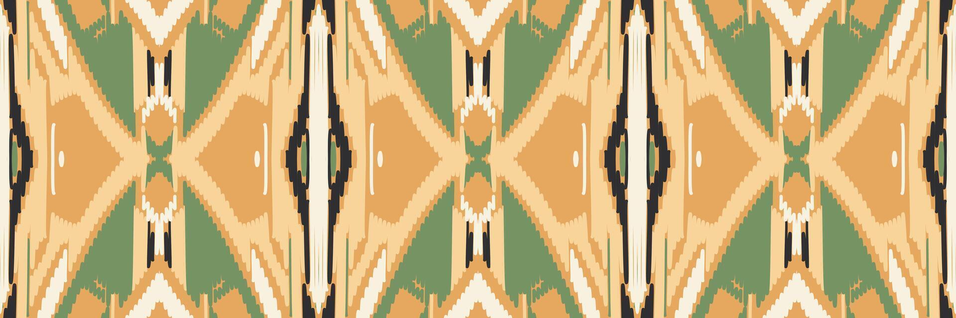 ikat abstrakt geometrisk broderi etniska mönster design. Aztec tyg matta mandala prydnad chevron textil dekoration tapeter. tribal boho infödda etniska kalkon traditionell vektor bakgrund