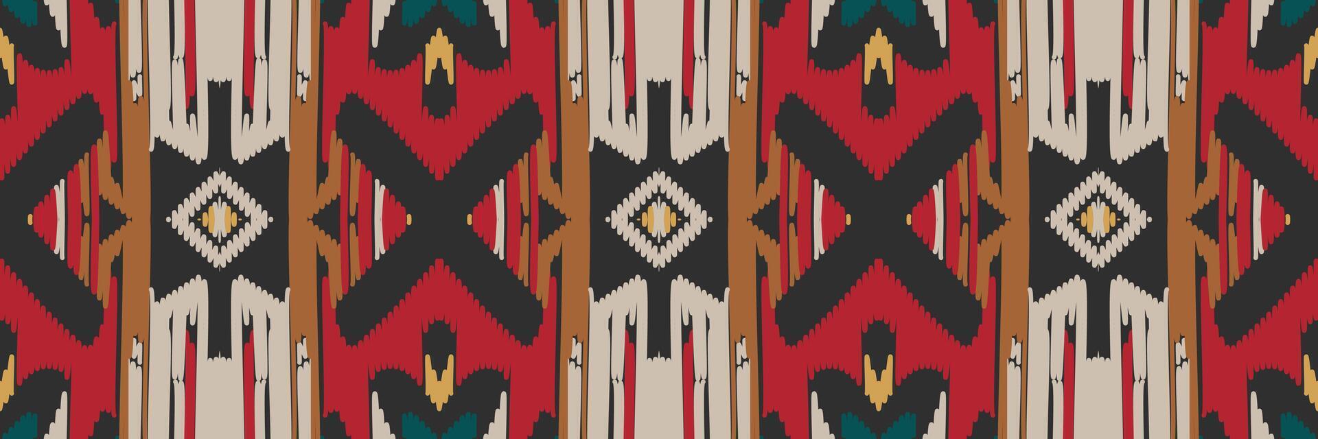 etniska ikat sömlösa mönster i tribal. design för bakgrund, tapeter, vektorillustration, tyg, kläder, matta, textil, batik, broderi. vektor