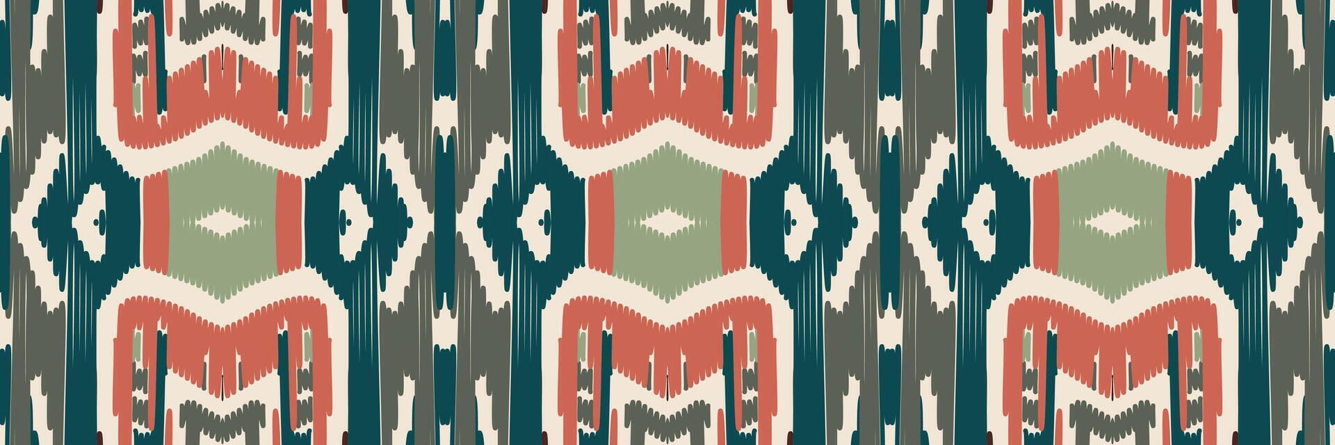 etniska ikat sömlösa mönster i tribal. design för bakgrund, tapeter, vektorillustration, tyg, kläder, matta, textil, batik, broderi. vektor