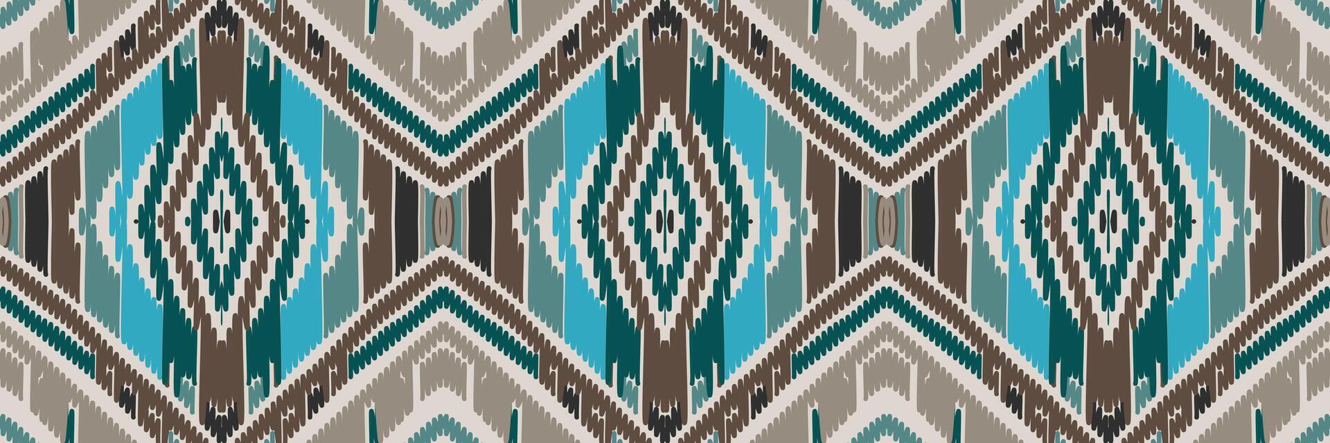 etniska ikat sömlösa mönster i tribal. design för bakgrund, tapeter, vektorillustration, tyg, kläder, matta, textil, batik, broderi. vektor