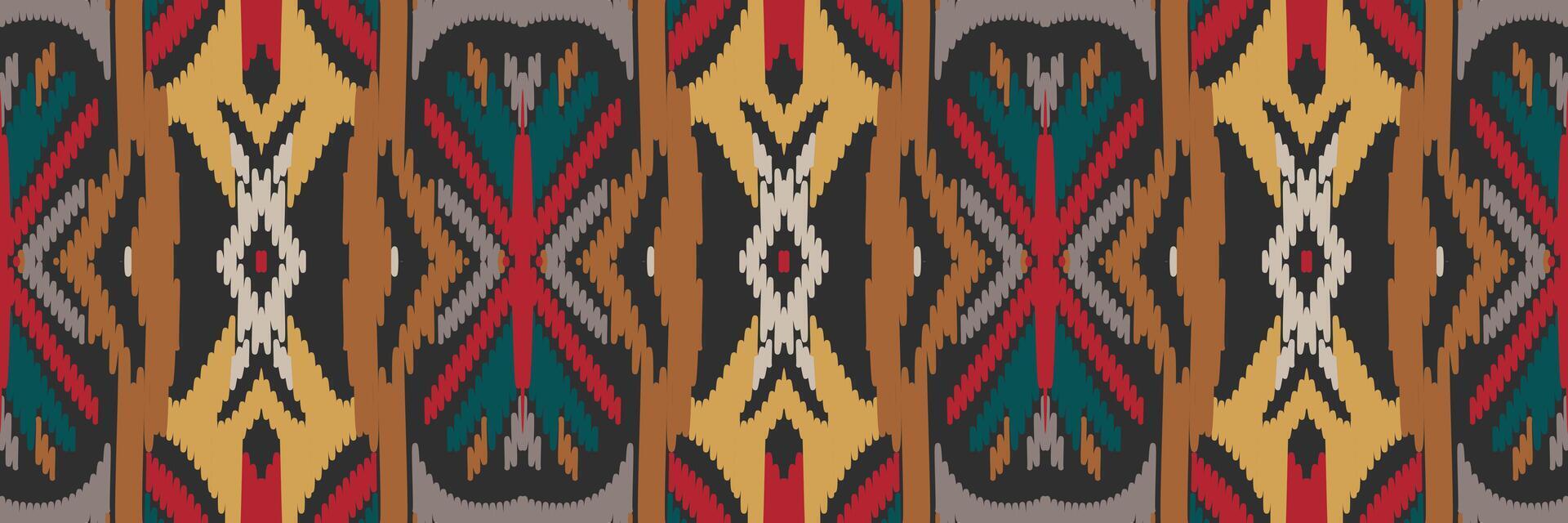 etniska ikat sömlösa mönster i tribal. design för bakgrund, tapeter, vektorillustration, tyg, kläder, matta, textil, batik, broderi. vektor